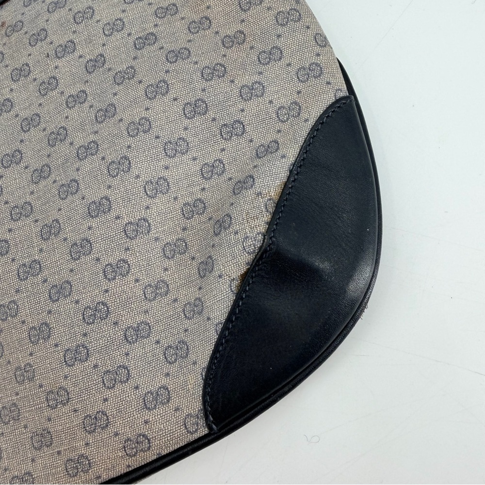 Vintage Gucci Blue Micro Logo GG Clutch Purse Bag FLAWS - Picture 7 of 14